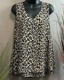 #149  EST. 1946 animal printed tiered blouse size L.