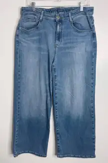 J. Jill Denim High Rise‎ Full Leg Crop Jeans Blue Medium Wash Size 16