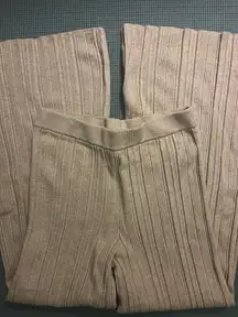 Aerie Cream Knit Flare Sweatpants