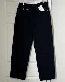 Brand New Grey Lab Los Angeles Criss Cross Waist Wide Leg Jeans Black Size 32