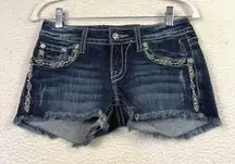 Miss Me Signature Jean Shorts 26 Cowgirl Farmcore Line Dance Country Festival