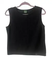 Geiger sweater vest black with subtle gold pattern sz 42 /large