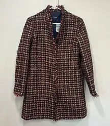 J Mclaughlin Womens Walden Jacket Small Tweed Metallic Houndstooth Outerwear NEW