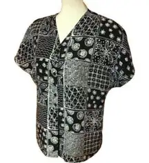 Vintage 80s op art notations fun dressy shirt