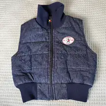 Vintage Tommy Jeans Girl Hilfiger Denim Puffer Vest Womens Medium 90 Y2K Quilted