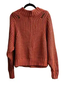dRA Chunky Knit Sweater Pullover Oversized Boho Grunge Fall Rust Size Small