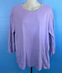 CJ Banks Find your Fit Blouse Everyday Fit 3/4 Sleeve Lavender Size 1X