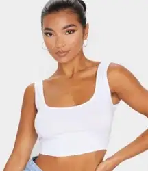 Basic White Scoop Neck Tank Top