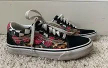 Vans Sneakers Checkered Animal Print Floral Roses Low Top Shoes Womens Size 7