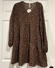 Honeyme Cheetah Print Dress Large NWT