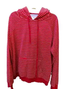 Vera Bradley size L striped velvet hoodie with kangaroo pocket.