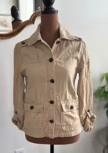 American Eagle Outfitters Utility Jacket XS Button Up Tan‎ Lightweight