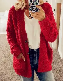 Red Sweater Cardigan, XL