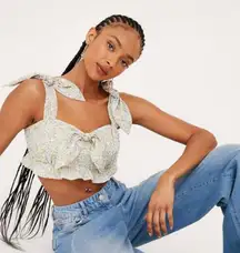 NastyGal Ruffle Tie Crop Top NWOT
