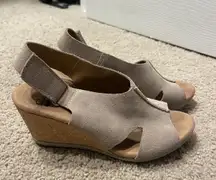 Clarks Cork Wedge Sandals