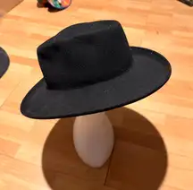 Scala Vintage 100% Wool Classic Black Fedora Hat small wide and low top unisex