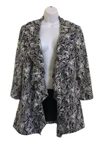 Calvin Klein‎ snake print ruffle flutter coat Women’s Size 14