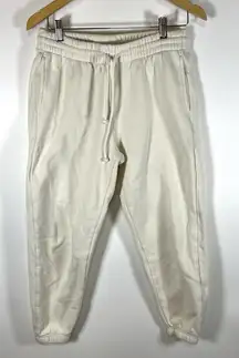 TNA Cozy Fleece‎ Boyfriend Jogger Sweatpants Light Beige Women's Size Medium