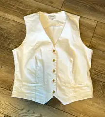 Evereve‎ White Button-Down Vest