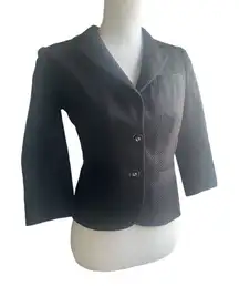 Trina Turk Solid Black Long Sleeve 2 Button Blazer Jacket Women 2