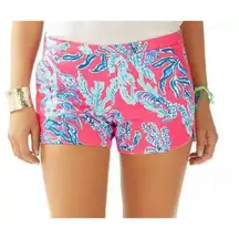 Lilly Pulitzer Adie Capri Pink Samba shorts size 4 tropical vibrant floral