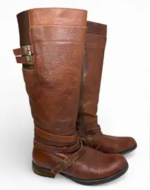 Miz Mooz Women’s Kelsey Brown Leather Tall Riding Boot Size US 9