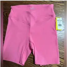 NWT EleVen Glamour Girl Ribbed Crossover Biker Shorts Bubblegum Pink