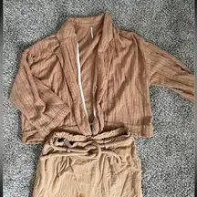 Free People Hippie Granola Girl 2 piece set like new SZ XS oversized