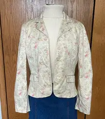 Chaps Cream Floral Cottagecore Blazer Size XL