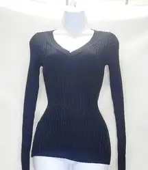 Express v neck ribbed long sleeve top size small