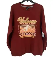 Volcom Stone Magic Mountain Womens Boyfriend Fit Sweatshirt Size Medium