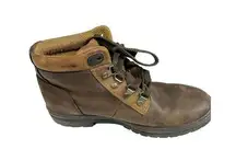 TIMBERLAND Womens 7.5M Mid Hiking Boot Brown Leather Lug Sole 12343-2822