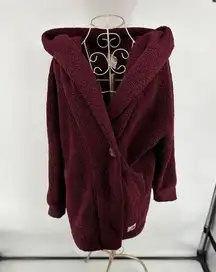 The North Face Campshire Wrap Women’s Medium Large Sherpa Fleece Maroon Jacket