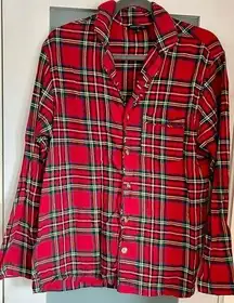 Banana Republic Women’s Sleepwear Plaid Flannel Long Sleeve Shirt Size Medium