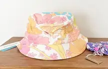 Beach Bunny Reese Scrunchie Floral Scarlet Bucket Hat Set Pink Women's One Size