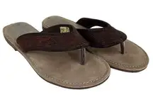 Roper Leather Embossed Western Thong Sandals Size 6