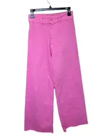 Zara Women's High Rise Wide Leg Jeans Pink Size 4 Denim