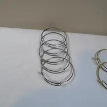 Lot of 5 Silver Tone Adjustable Bangle Bracelet Making Supplies Crafting DIY
