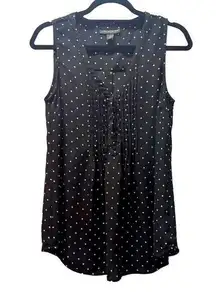 A Pea In The Pod Maternity Size Small Polk-a-dot Black Sleeveless Tank Shirt Top