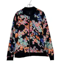 Jason Wu Women's Jacket Lined Full‎ Zip Floral Abstract  Bomber Colorful Medium