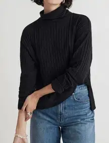 Madewell NWT black ribbed casual fit turtleneck xxs