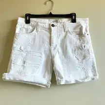 Current/Elliott Women's‎ White and White Shorts Ripped Frayed Denim Size 28 0