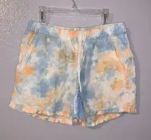 Rachel Zoe Los Angeles tie dye linen pull On shorts