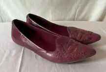 The Sak Leather Loafer Flats Slip On Faded Burgundy Red Boho Casual 8.5