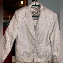 Michael Kors White Textured Blazer Size 14. Runs small EUC