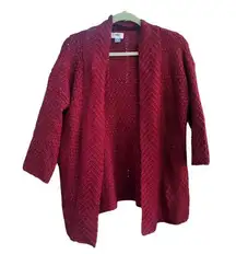 OLD NAVY CRANBERRY WOOL BLEND CARDIGAN