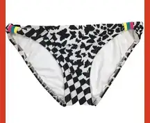 Hobie Size Small.Black & White Design Pattern Bikini Bottom. New With Tags