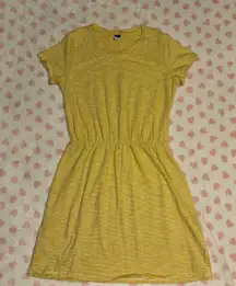 Old Navy yellow and white striped tshirt dress size small