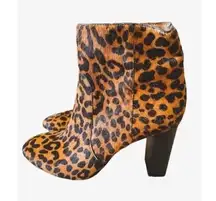 Banana Republic Trendy Cheetah Printed Block Heel Haircalf Leather Boots 6.5M