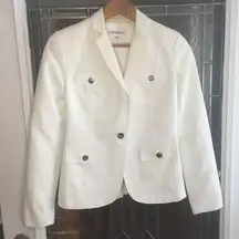 Calvin Klein Jacket Womens Sz 0 White Linen